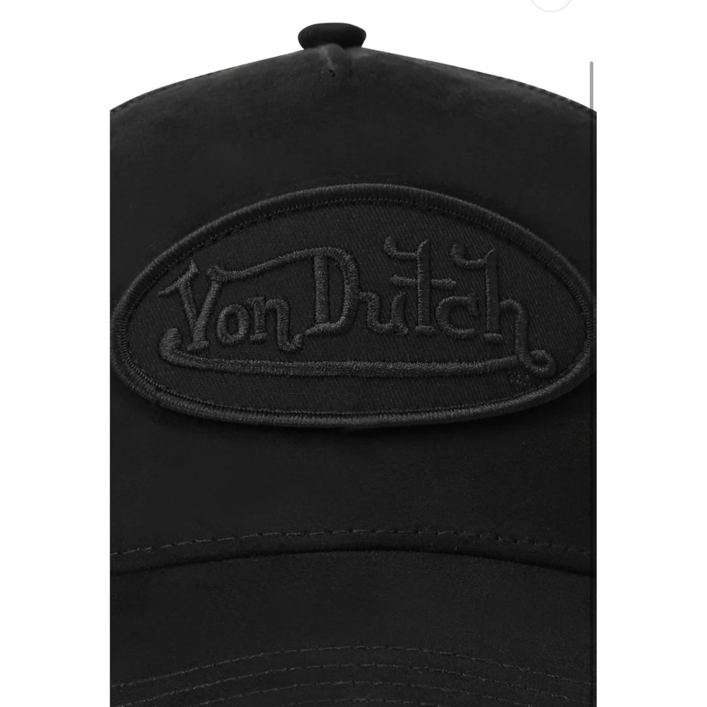 NEW Von Dutch Triple BLACK Velvet Patch Mesh Trucker SnapBack hat Cap Unisex Y2K - Picture 4 of 9